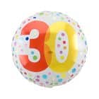 Folieballon 30 Jaar Wit/Stippen Meerkleurig 45 cm
