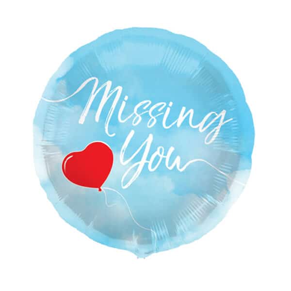 Folieballon Missing You Blauw 45 cm