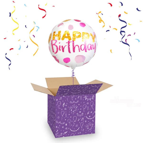 Folieballon Happy Birthday Dots 45 cm