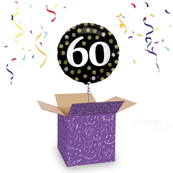 Folieballon "Glossy Black"  60 jaar - 45 cm