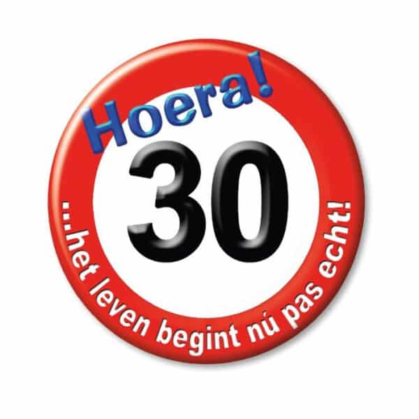 Verkeersbord Button - 30 jaar