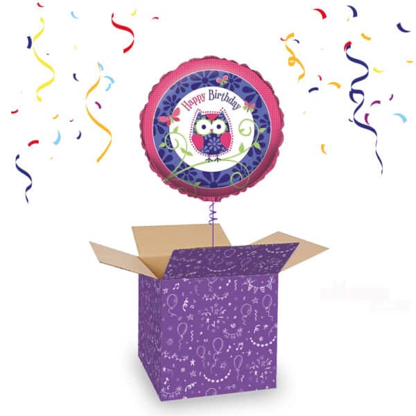 Folieballon Happy Birthday Owl Pal 45 cm