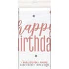 Tafelkleed Rose Gold Glitz "Happy Birthday" 137x213cm