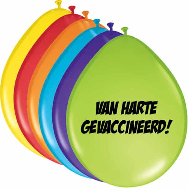 Ballonnen "Van harte gevaccineerd" (lucht)