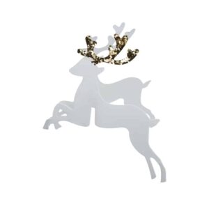 Gold Christmas - Plaatskaart gouden glitter rendier (10 stuks)