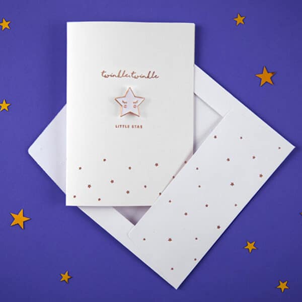 Wenskaart - Twinkle Twinkle met speld