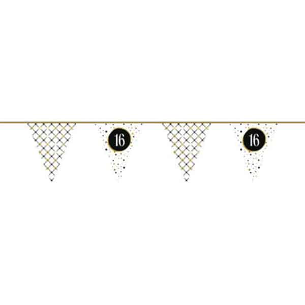 Papieren Vlaggenlijn Festive Gold ''16'' 6m