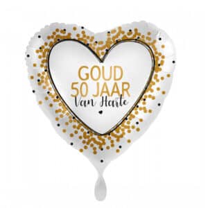 Folieballon - 50 jaar - confetti goud