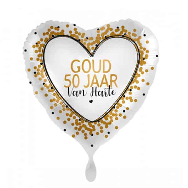 Folieballon - 50 jaar - confetti goud