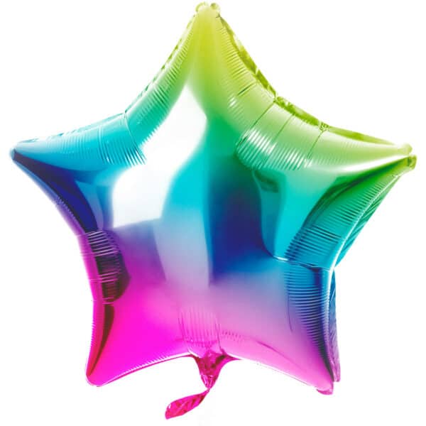 Folieballon Ster Regenboog - 48 cm