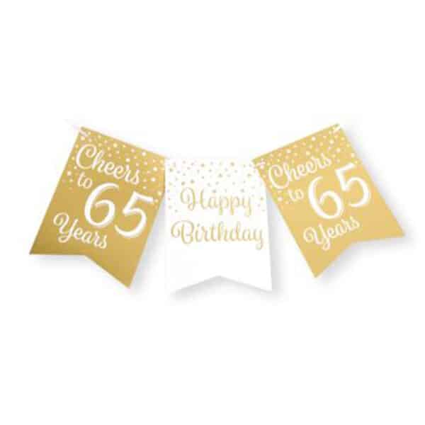 Vlaggenlijn Cheers Gold/White 65 jaar