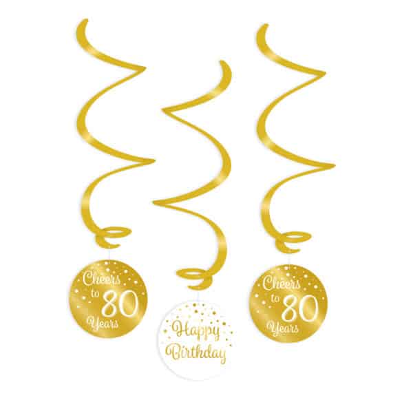 Swirls Gold/White 80 jaar