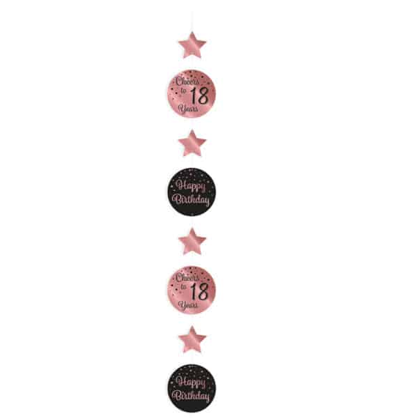 Hangende decoratie Rose Gold / Zwart 18 jaar