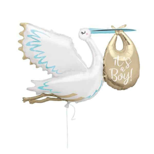 Folieballon Ooievaar MEGA It's a Boy