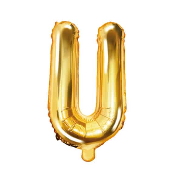 Folieballon Goud Letter U (35 cm)