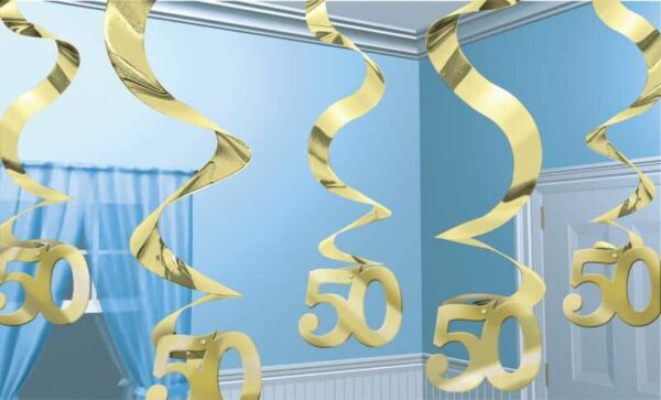Decoratie spiraal 50 goud
