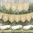 Jute Banner Just married, 23 x 185 cm