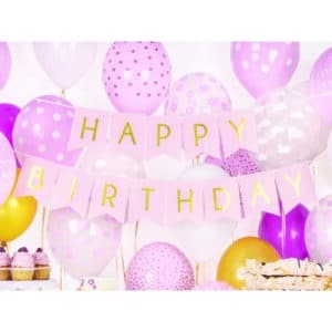 Banner Happy Birthday Light Pink