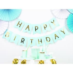 Banner Happy Birthday Light Blue