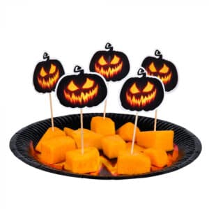 Set 12 Cocktailprikkers Creepy Pumpkin (12 cm)