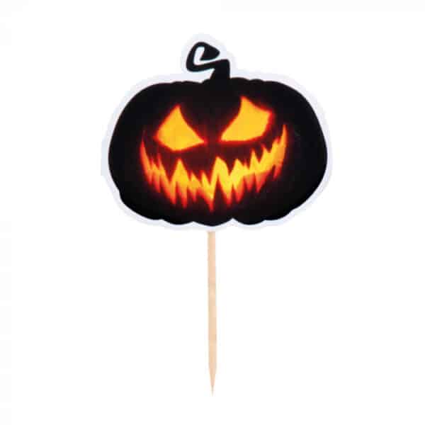 Set 12 Cocktailprikkers Creepy Pumpkin (12 cm)