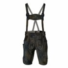 Lederhose faded grey - echt leer