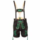 Lederhose zwart-bruin - echt leer