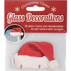 Christmas Cheer - Glasdecoratie kerstmuts 10 stuks