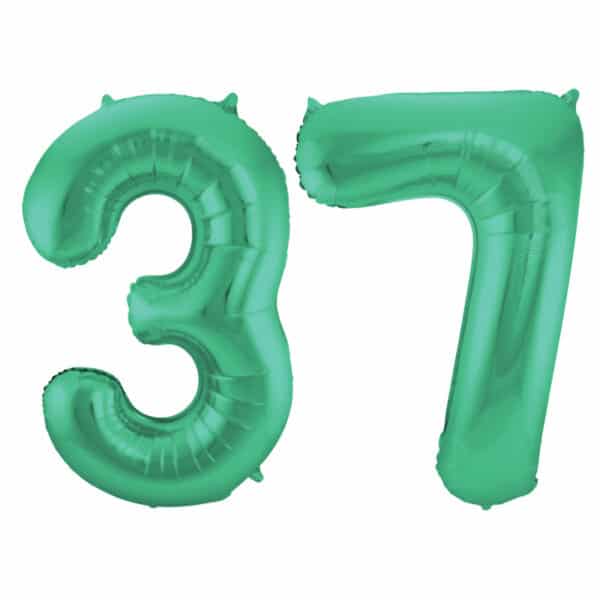 Folieballon Cijfer 37 Groen Metallic Mat - 86 cm
