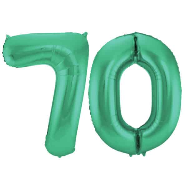 Folieballon Cijfer 70 Groen Metallic Mat - 86 cm