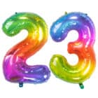 Folieballon Cijfer 23 Yummy Gummy Rainbow - 86 cm