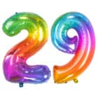 Folieballon Cijfer 29 Yummy Gummy Rainbow - 86 cm