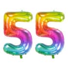 Folieballon Cijfer 55 Yummy Gummy Rainbow - 86 cm