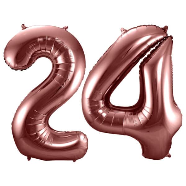 Folieballon Cijfer 24 Brons - 86 cm