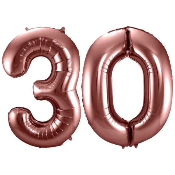 Folieballon Cijfer 30 Brons - 86 cm