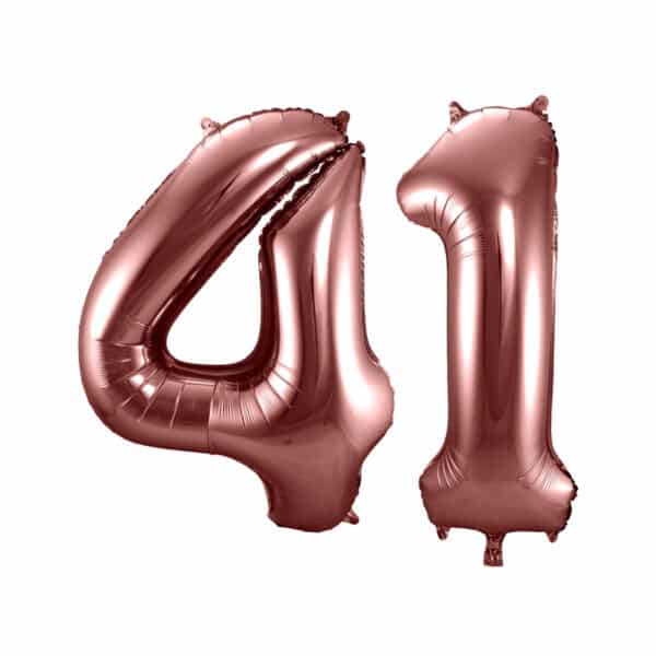 Folieballon Cijfer 41 Brons - 86 cm