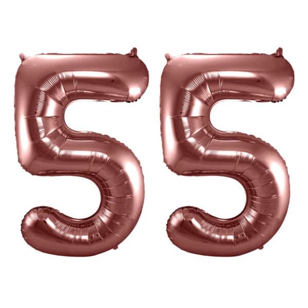 Folieballon Cijfer 55 Brons - 86 cm
