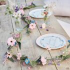 Slinger - bloemen blauw, paars, roze - 1,90 meter