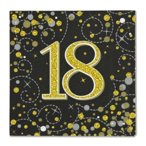 Servetten 18 jaar Zwart Goud (16 stuks)