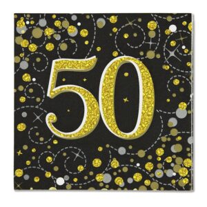 Servetten 50 jaar Zwart Goud (16 stuks)