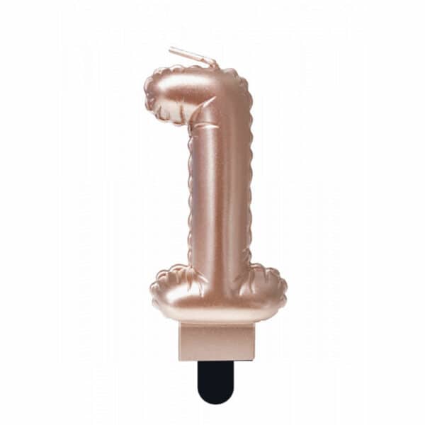 kaars cijfer 1 - rose gold