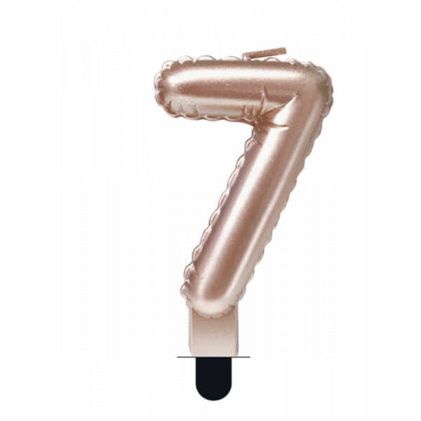 kaars cijfer 7 - rose gold