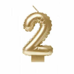 kaars cijfer 2 - goud