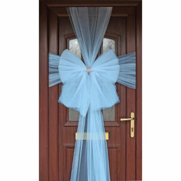 Deur Strik Tule licht blauw