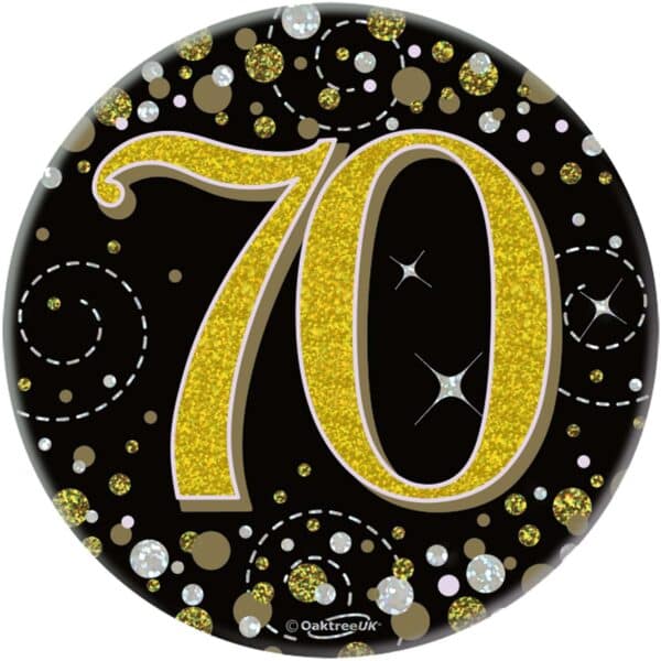 Button Zwart goud (70 jaar)