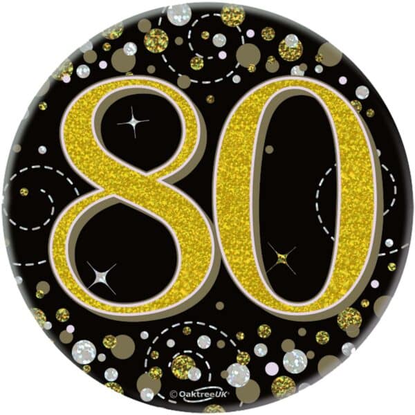 Button Zwart goud (80 jaar)
