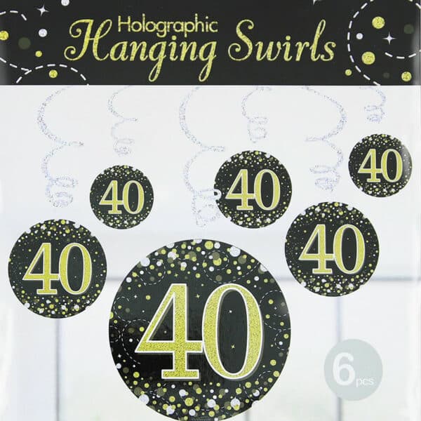 Swirls Sparkling zwart goud - 40 jaar