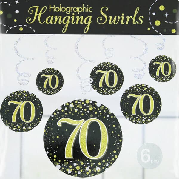 Swirls Sparkling zwart goud - 70 jaar