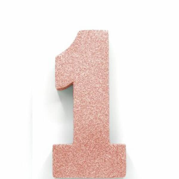 Tafeldecoratie Rose Gold cijfer 1