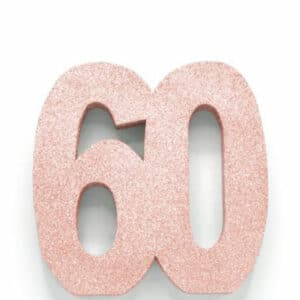 Tafeldecoratie Rose Gold cijfer 60